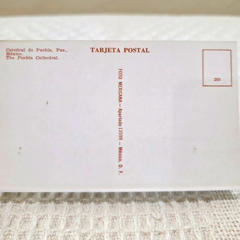 VTG 1970's The Puebla Cathedral Church Catedral de Puebla Mexico Postcard UNP